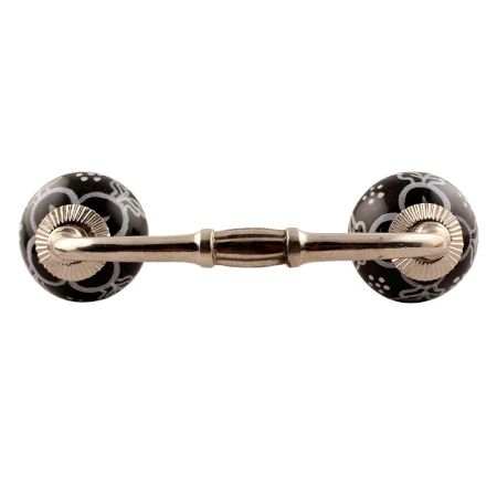 Black Floral Ceramic Bridge Handle
